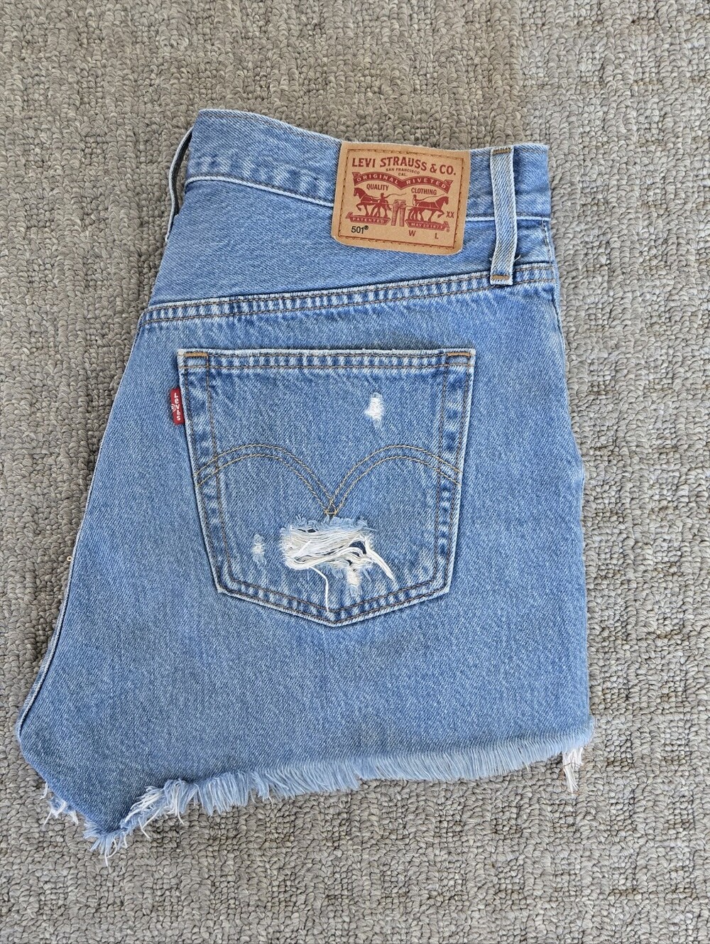 Levi's 501 Original High Rise Shorts- Sansome Trashed